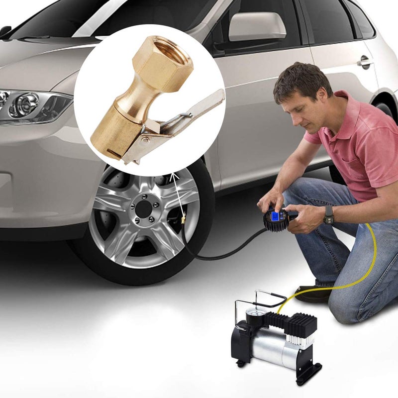 Aulufft مجموعة صمامات هواء Aulufft 6 قطع 1/4 بوصة برأس مزدوج FNPT، صمام تدفق مفتوح، صمام تدفق مغلق، صمام هواء مستقيم مع مشبك لعداد ضغط الهواء وملحقات الضاغط - Image 5